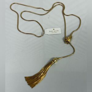 RARE Kate Spade Gold Cat Paw Tassel Necklace